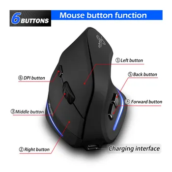 Zilotul F-35 2.4 GHz Wireless Reîncărcabilă 2400DPI Verticale Mouse-ul Soareci Zgomot Redus Mouse-ul Desktop Pc Gamer Laptop Tastele Tăcut