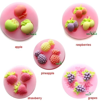 Mini 3D fructe fondant mucegai 5pcs/set