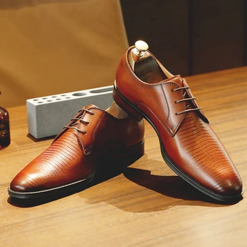 Desai Barbati Din Piele Pantofi De Afaceri Britanic Rochie De Dantelă-Up Casual Pantofi De Designer Pentru Barbati Formale Derby New Sosire De Înaltă Calitate
