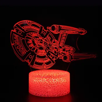Iluzia 3D LED Veghe de Dormit Model de Lumină Star Wars Nava Acrilice Smart 7 Culori Actiune si Jucărie Fgures Pentru Copil Cadou