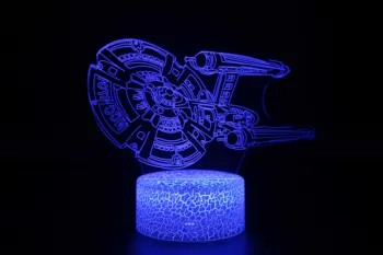 Iluzia 3D LED Veghe de Dormit Model de Lumină Star Wars Nava Acrilice Smart 7 Culori Actiune si Jucărie Fgures Pentru Copil Cadou
