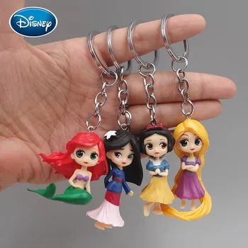 Disney 4buc Papusa Printesa Jucarie Breloc Mini Plastic Little Mermaid Printesa Papusa Breloc cu Pandantiv Accesorii Cadou