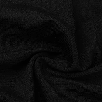 De înaltă calitate negru lanternă rochie cu maneci cu slit la talie la modă celebritate rochie de seara