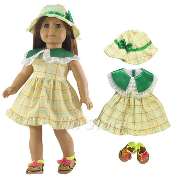 Noua Moda Haine Papusa Rochie+pălărie Tinuta de 18 inch American Doll Multe Stil pentru Alegerea a07