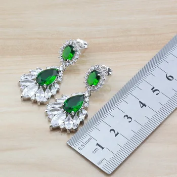 11.11 Vanzare 4BUC Seturi de Bijuterii Austria Cristal Natural Verde de Zirconiu Pentru Femei Tredny Costum Independent Caseta de Bijuterii