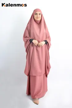 Femeile Musulmane Set De Două Piese De Rugăciune Îmbrăcăminte Hijab Rochie Lungă Khimar Abaya Jilbab-Ul Tinuta Ramadan Fusta Islamic Abaya Haine Niqab