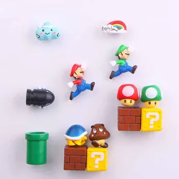 63pcs Super Mario 3D Rășină Magneți de Frigider Jucării pentru Copii, Decorațiuni interioare Ornamente Figurine de Perete Mario Magnet Gloanțe Cărămizi