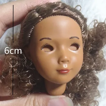 Noua Papusa de Moda ochi Caprui parul cret cap de papusa DIY Accesorii Pentru păr mare cu cap Negru Papusa fete