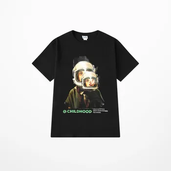 Vara Ins Tide Marca Astronaut de Imprimare T-shirt pentru Bărbați Hip Hop Skateboard Barbati Tricou Streetwear Kanye Tee Camasa pentru Barbati