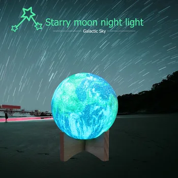 VKTECH de Imprimare 3D Star Luna Lampă de Colorat Schimba Touch Control de la Distanță Lumina de Noapte USB Reîncărcabilă Copil Noptiera Decor Cadouri Fierbinte