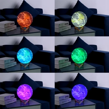 VKTECH de Imprimare 3D Star Luna Lampă de Colorat Schimba Touch Control de la Distanță Lumina de Noapte USB Reîncărcabilă Copil Noptiera Decor Cadouri Fierbinte