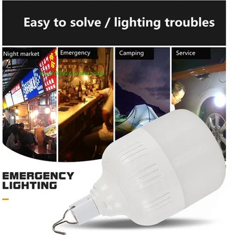 Noi Urgență cu LED-uri Bec 3 Modul Baterie Reîncărcabilă Lampă de Iluminat pentru Acasă în aer liber Camping Întreținere Noapte Stand de Piață