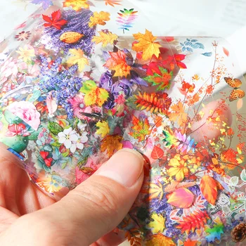 Nail art sticker uri populare florale mici caldă culoare frunză de arțar de unghii transfer de dantelă hârtie de unghii