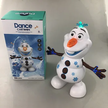 Dans om de Zăpadă Olaf Robot cu Muzica a CONDUS Lanterna Model Electric desen Animat om de Zăpadă Doll Modelul de Acțiune Cadouri de Crăciun pentru Copii Jucarii