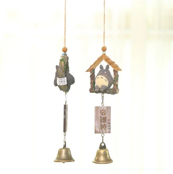 TOTORO Vânt Chime Metal Bell Windbell Copii Studio Ghibli PVC Acțiune Figura Rășină de Colectare Model de Păpușă Jucărie Cadouri