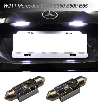 2x înmatriculare Lumini pentru Mercedes W211 E320 E350 E500 E55 Canbus Led-uri Producător de Cip Cree de Iluminat becuri