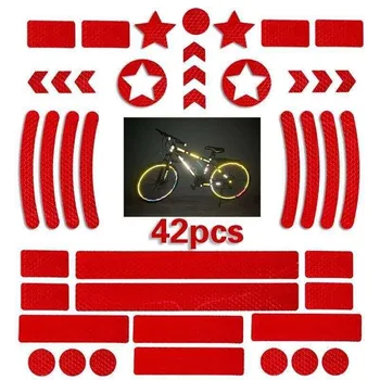 42PCS Biciclete Corpul Autocolant Reflectorizant Noaptea de Siguranță Logo-ul Grila Dungi de Avertizare Bandă de MTB Scuter Casca Corpul Autocolant Reflectorizant