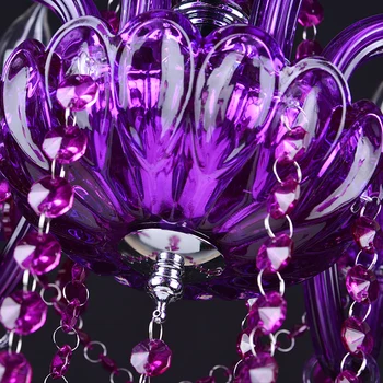 Candelabru de cristal violet abajururi pentru living sala de mese lustru de cristal para sala candelabre moderne de iluminat