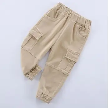 Fierbinte pantaloni baieti 2-9 ani Multi-buzunar de pantaloni de Catifea sportive și de agrement pantaloni Picior moda coreeană versatil