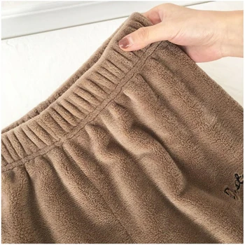 Doamna de mari dimensiuni XL acasă casual pantaloni de pijama groasă de Corali catifea iarna largi picior femei jambiere moale stil liber pantaloni cald F133