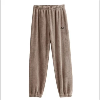 Doamna de mari dimensiuni XL acasă casual pantaloni de pijama groasă de Corali catifea iarna largi picior femei jambiere moale stil liber pantaloni cald F133