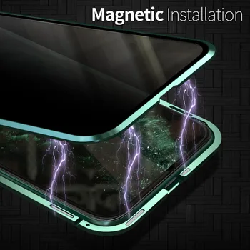 Noul Metal Magnetic Sticla de Confidențialitate Telefon Caz pentru iphone 11 Pro Max Magnet Protecție Acoperă Pentru Iphone 11 2019 caz