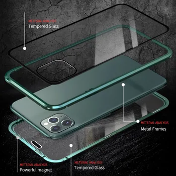 Noul Metal Magnetic Sticla de Confidențialitate Telefon Caz pentru iphone 11 Pro Max Magnet Protecție Acoperă Pentru Iphone 11 2019 caz