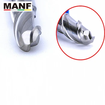 MANF 2Flute HRC55 2mm 3mm, 6mm 75L-100L Prelungi Aliaj de Aluminiu Minge Nas End Mill finisaj Bun Freze Pentru Mucegai Prelucrate