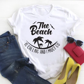 Femeile Plaja Copac Haine cu Maneci Scurte de Imprimare de Vara Tricou Femei pentru Femei T Tee Doamnelor Tricou Top Haine Grafic T-shirt