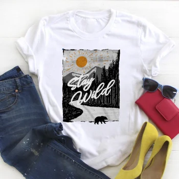 Femeile Plaja Copac Haine cu Maneci Scurte de Imprimare de Vara Tricou Femei pentru Femei T Tee Doamnelor Tricou Top Haine Grafic T-shirt
