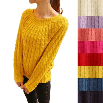 Bella Filosofie Femei pulover de lână tricotate pulovere multicolore, O-neck maneca lunga liber feminin pulover elegant lady topuri