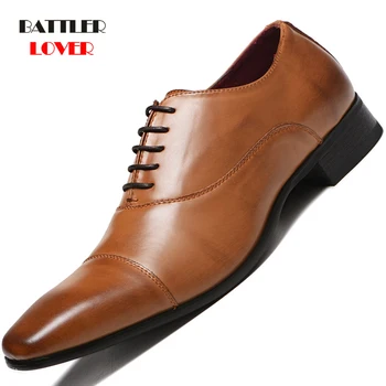 2019 Bărbați Formale Pantofi Din Piele Business Casual Pantofi Pentru Bărbați De Înaltă Calitate Rochie De Birou De Lux, Pantofi De Sex Masculin Respirabil Oxfords