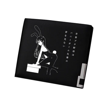 Haiducul Nu-Vis de Iepuras Fata Senpai Scurt portofel din Piele Pu Portofel Anime ID-ul Cartelei Femei Geanta cu Bani Schimba Ambreiajul