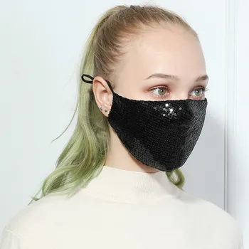 Noi Stralucitoare cu Paiete, Praf Gura Măști Femei Accesorii de Moda Anti-ceață de Praf Fata de Capacul Respirabil Gura aparat de Respirat