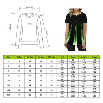 Femei Tricou de Imprimare Bluza Plus Dimensiune 5XL Primăvară Top 3/4 Butonul Maneci Scurte Elasticitatea Lipitură de sex Feminin Bluza Casual Bluza