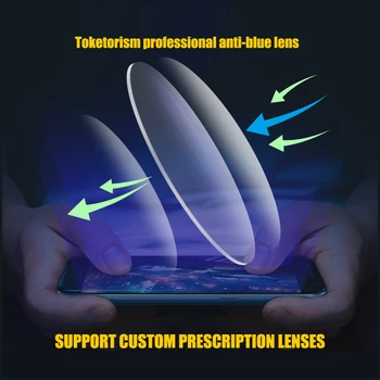 Toketorism Anti Blue Ray ochelari Femei Bărbați Radiații Ochelari de Calculator din Plastic cu Rama Titan