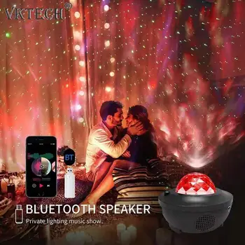 Colorat Cerul Înstelat Proiector Blueteeth USB Voice Control Music Player LED Noapte Romantică la Lumina Lămpii de Proiecție Cadou de Ziua de nastere