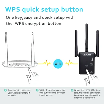 Wavlink WiFi Repeater 750M Amplificator de Rețea Expander Router Extender Router-ul Wifi Booster Antena 3 802.11 a/b/n Punct de Acces
