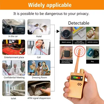 Anti-spy Wireless RF Detector de Semnal GPS Camera Finder Semnal Bug Devic pentru Detectarea Ascunse - Camera GSM Tracker