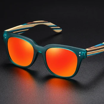 EZREAL DESIGN Naturale lucrate Manual din Lemn de ochelari de Soare pentru Barbati Ochelari de Soare pentru Femei Brand Design Original, de Culoare Ochelari Oculo S5089