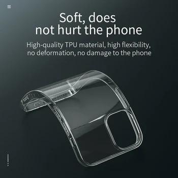 HOCO Original Clar TPU Moale Caz pentru iPhone 12 12 Pro Max Transparent husa de Protectie Ultra subtire de Protectie pentru iPhone 12 mini