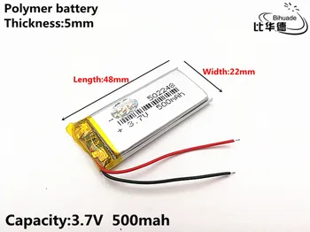 10buc/lot 3.7 V 500mAH 502248 Polimer litiu-ion / Li-ion baterie Reîncărcabilă pentru DVR,GPS,mp3,mp4