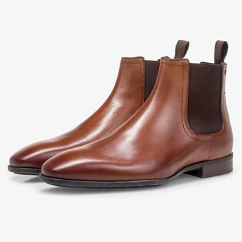 Bărbați Noua Moda din Piele Pu Toc mic Rotund Deget de la picior Glezna Pantofi Barbati Retro Clasic Casual, Retro Britanic Martin Cizme HA553