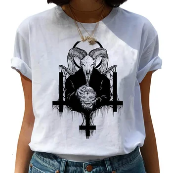 Vara Femei T Shirt Satana, Demon Moartea Print Cu Maneci Scurte Vogue Femei T-Shirt Hipster Streetwear Topuri Casual Tricou Haine