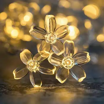 3PCS 60LED Solare Flori de Cires Lumina Grădină, Terasă Park Calea de Crăciun Luminaria Decorative Lumini de Noapte Crengi Lămpi
