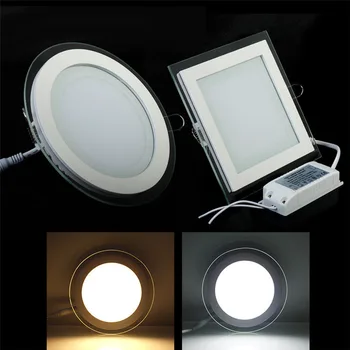 3 schimbare de culoare de sticlă led SMD panoul de lumina LED Tavan Încastrat Lumina AC85-265V LED-Urilor SMD 6W 9W 12W 18W iluminat Acasă 1buc
