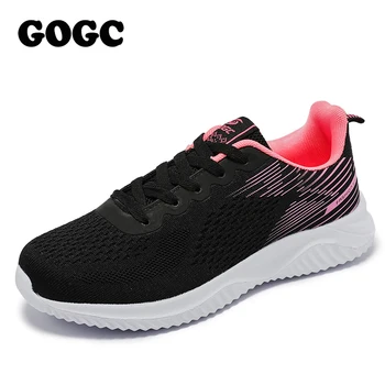GOGC 2021 Femei Pantofi de Sport Doamnelor Apartamente Vulcanizat Pantofi Dantela-Up Solid Plat Platforma Knited Primăvară Pantofi pentru Femei G6504