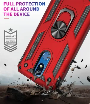 Rezistent la șocuri Armura Kickstand Telefon Caz Pentru LG stylo 5 K40 Caz+Sticla Magnetic Deget Inelul Suport Anti-Toamna husă Moale