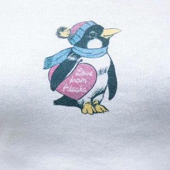 Vara Minunat de Imprimare Sexy Top Femei 2020 Bumbac Alb All-meci Scurt Maneca Tee de Moda New Penguin Graphic Tee Shirt Topuri