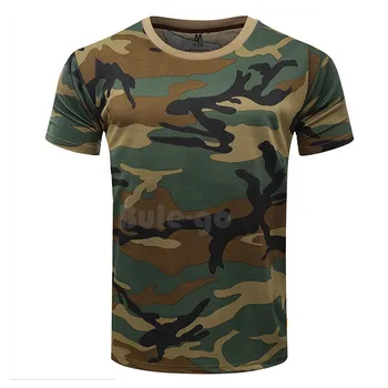Militare de vară T-Shirt pentru Bărbați iute Uscat Camuflaj Maneci Scurte O Gât Bumbac Tactice tricou Respirabil Combat Camo Tee 8 Culoare